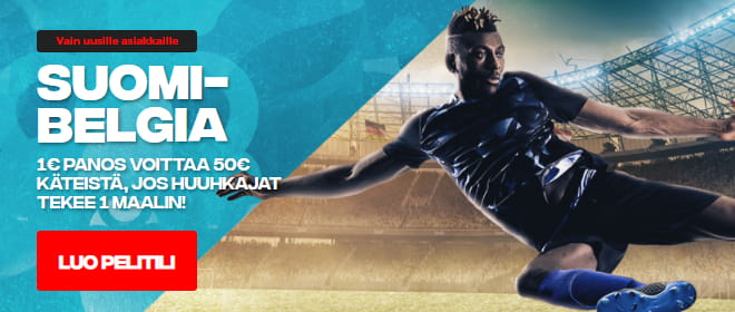 iBet 50 kerroin Suomen maalista Suomi vs Belgia ottelussa