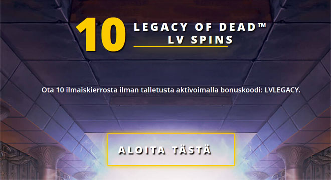 Ota 10 ilmaiskierrosta ilman talletusta LVBet kasinolta