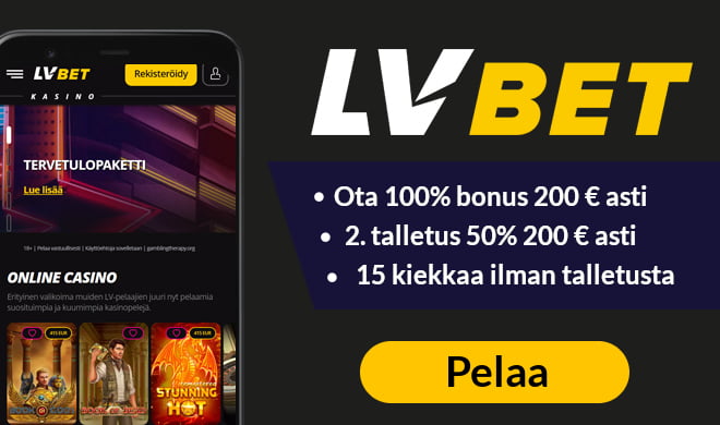 Nappaa LVBet 100% bonus aina 100 € asti