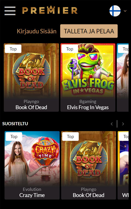 Premier Casino toimii myös puhelimella