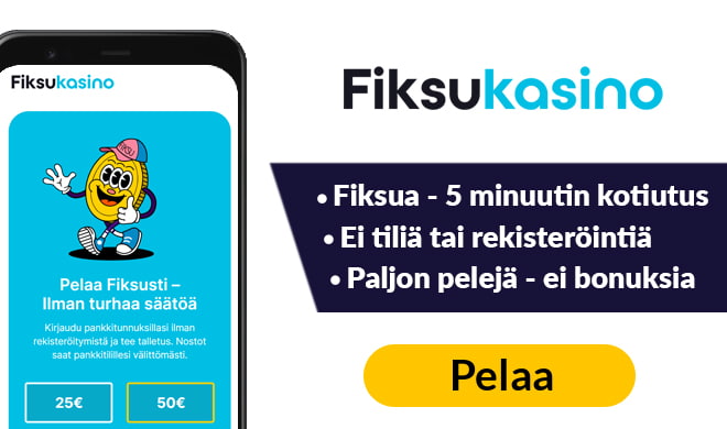 Fiksu Kasino tarjoaa fiksut 5 minuutin kotiutukset