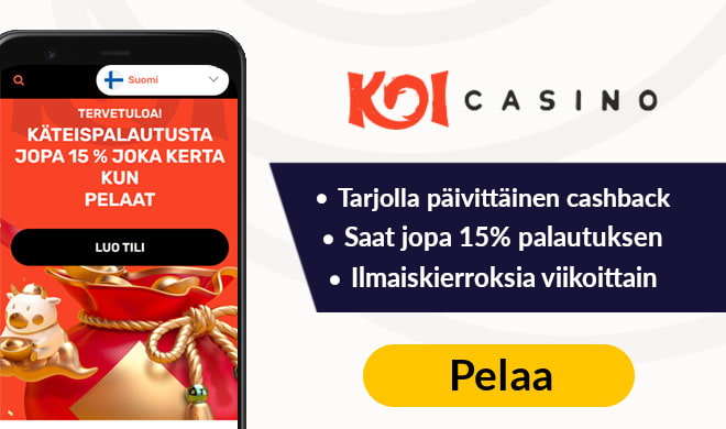 KoiCasino tuplaa talletuksen 500 € asti