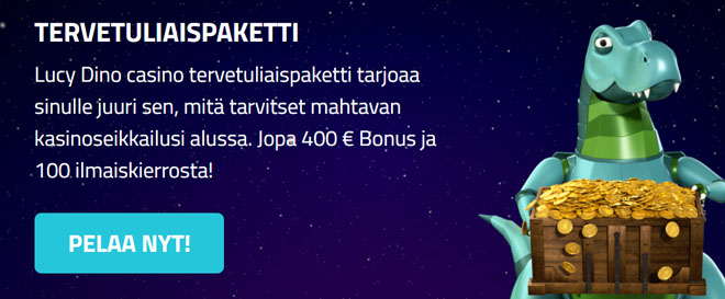 Aloita pelit jopa 400 € arvoisilla bonuksilla