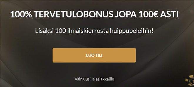 Superseven talletusbonus koostuu 100% edusta ja 100 kierroksesta