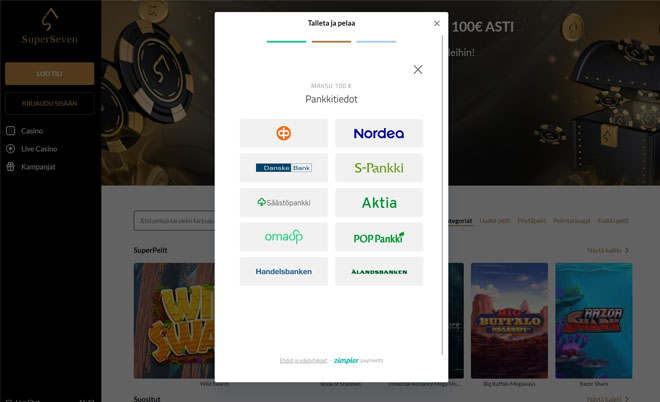 Superseven maksut hoitaa Zimpler