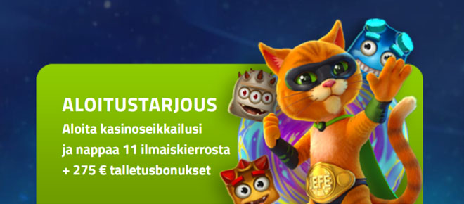 CasinoJefeltä voit valita useasta eri bonuksesta itsellesi mieleisimmän