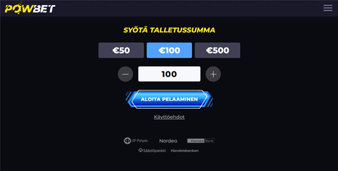 Powbet maksut ovat todella kattavia