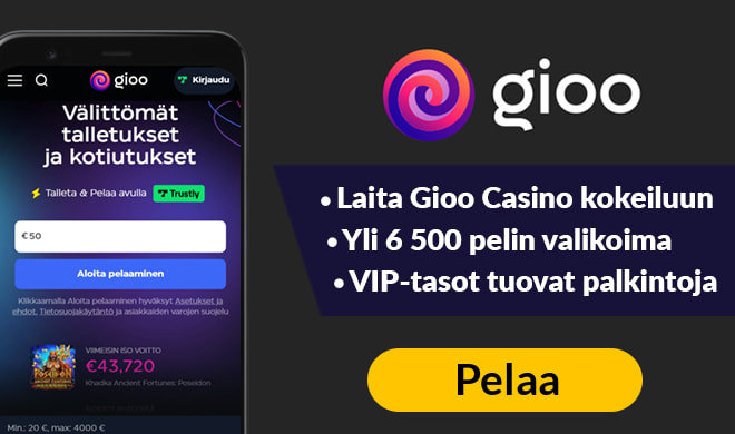 Gioo Casino antaa pelaajilleen yli 6 500 uniikkia kolikkopeliä