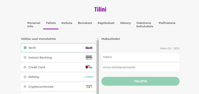 GoSlot talletus hoituu nopeasti verkkopankista