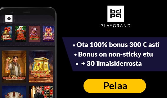 PlayGrand Casino tarjoaa 100% non-sticky bonuksen 300 € asti