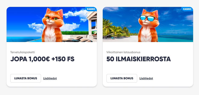 Cazimbo Casino tarjoaa useita eri bonuksia