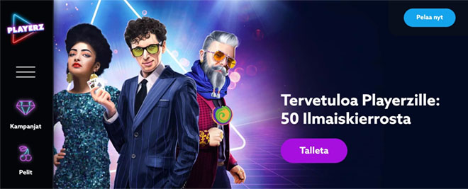 Uusi Playerz Casino asiakas saa heti 50 kierrosta