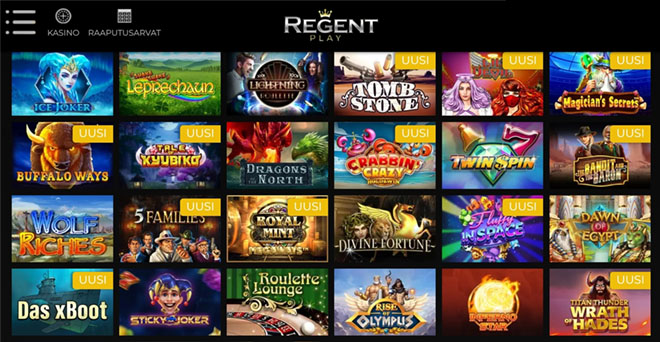 Regent Play kasinon aulasta löydät nyt satoja pelejä