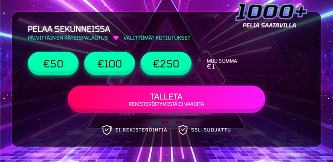 Buumi kasino toimii myös 1 € talletuksella