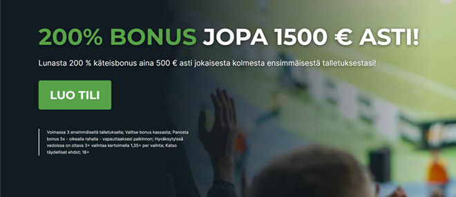 Fansbet tarjoaa jopa 200% bonuksen vetoihin