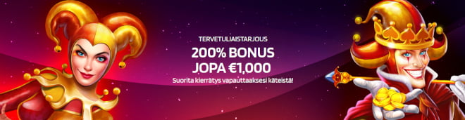 HappySpins Casinon bonus toimii aina 200 euroon asti