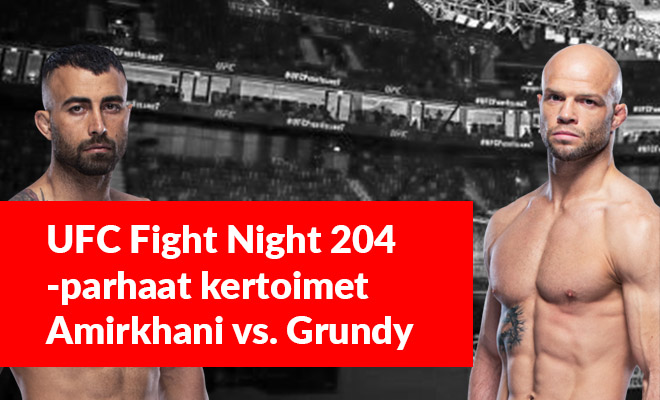 Löydät sivustoltamme parhaat kertoimet Amirkhani vs. Grundy otteluun