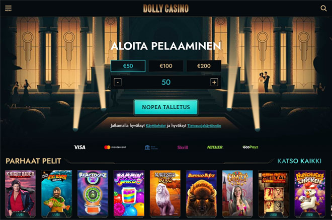 Dolly Casinon aulasta löydät satoja pelejä