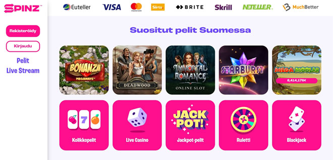 Esittelyssä Spinz Casino