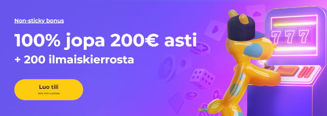 Nouda Doggo Casinon tervetulobonus, 100% jopa 500 euroon asti ja lisäksi 200 ilmaiskierrosta.
