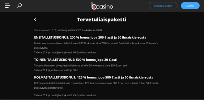 Bcasino tarjoaa kattavat edut pelaajille