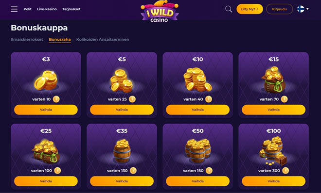 Osta kaupasta uusia palkintoja vaikka joka päivä iWild Casinolla