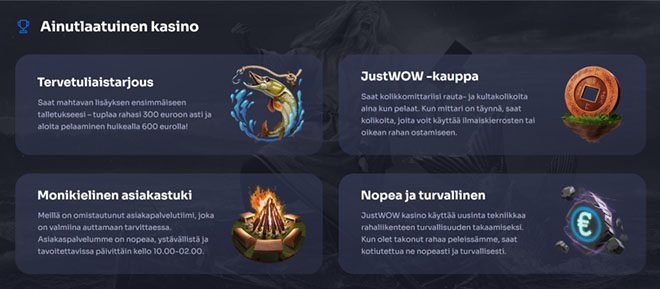 Esittelyssä Justwow Casinon edut