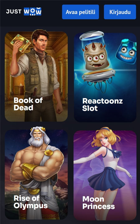 Justwow toimii hyvin myös mobiilissa