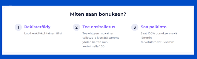 LightCasino vedonlyöntibonus myönnetään talletuksella.