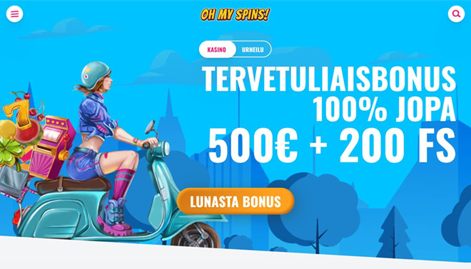 Oh My Spins Casinon bonus tuplaa talletuksen