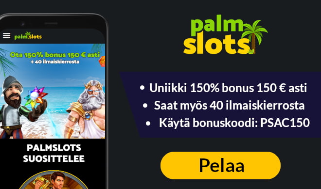 Palmslots Casino jakaa tervetulobonuksia niin kasinolle kuin vedonlyöntiin.