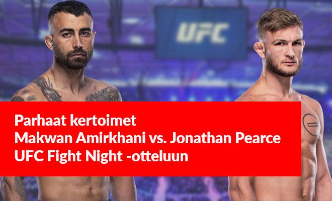Esittelemme parhaat kertoimet Amirkhani-Pearce -otteluun.