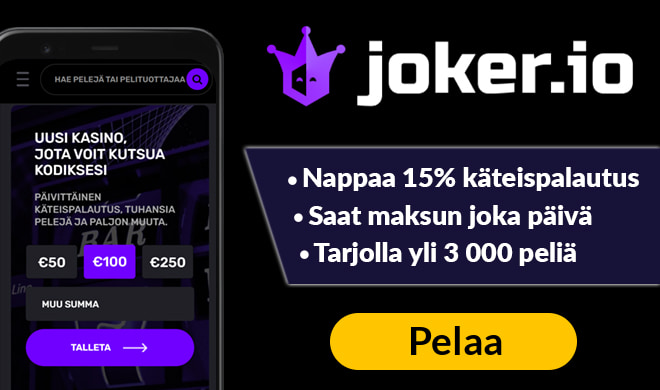 Joker.io on uusi pikakasino Zimpler talletuksilla, saat 15% päivittäisen cashbackin