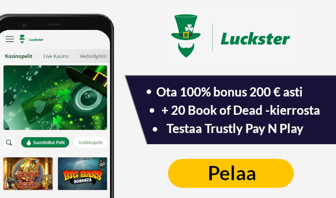 Luckster Casino tarjoaa 100 käteiskierrosta