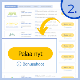 Siirry kasinolle Pelaa nyt -napista.