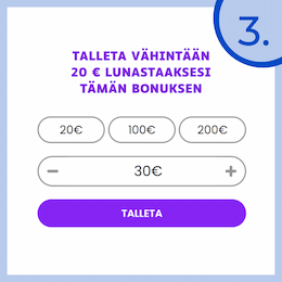 Talleta lunastaaksesi bonuksen.