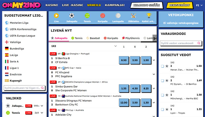 Sivustolla on myös vetoja