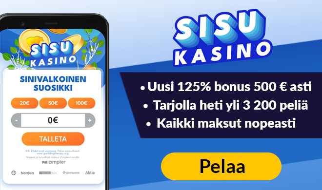 Uusi Sisukasino tarjoaa yli 3 200 kasinopeliä.
