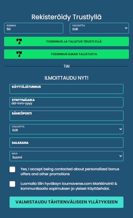 Tournaverse Casino on hyvä esimerkki hybridistä.