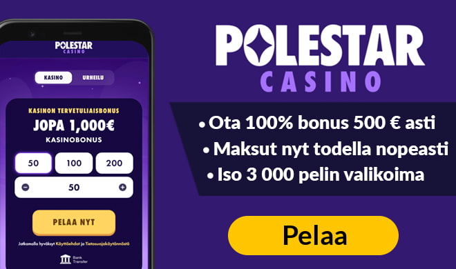 Tuplaa Polestar Casino talletus aina 500 € asti kolikkopeleissä