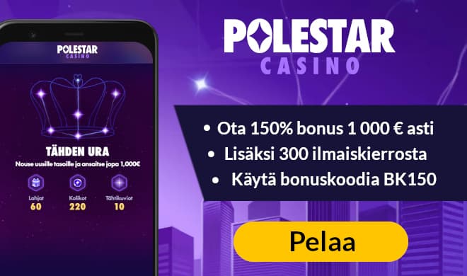 Tuplaa Polestar Casino talletus aina 500 € asti kolikkopeleissä