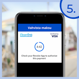 Vahvista maksu Revolut-sovelluksen avulla.