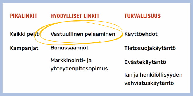 Vastuullisesta pelaamisesta voi lukea lisää kasinon sille omistamalta sivulta.