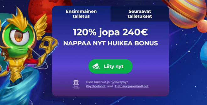 Alf Casino 120% talletusbonus