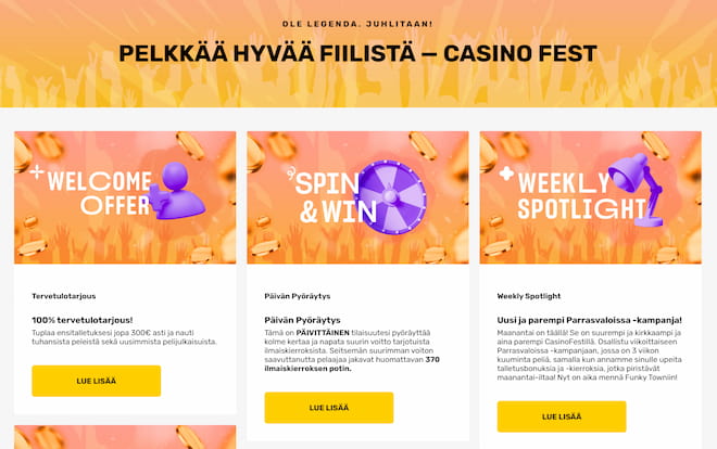 Casinofest tarjoaa hauskoja kampanjoita