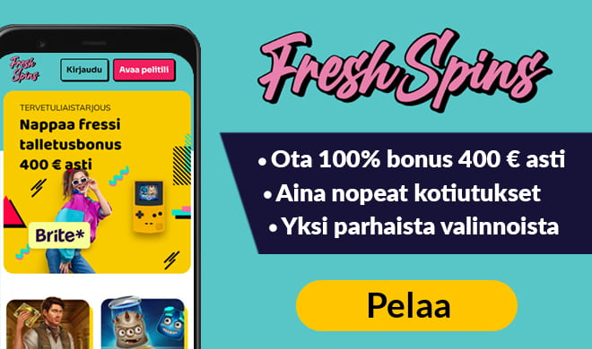 Tuplaa talletus heti tästä 400 € asti