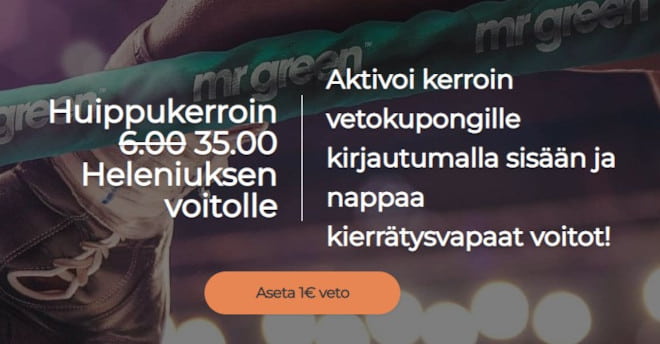 Voit asettaa vedon ja saada huippukertoimet