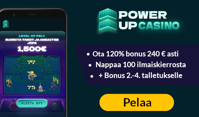 Tuplaa Power Up Casino talletus 500 € asti nyt