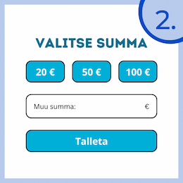 Valitse summa, jonka haluat kasinolle tallettaa.