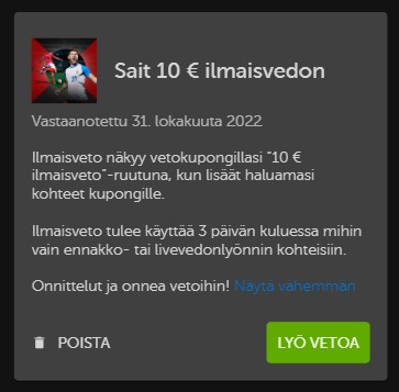 Ilmaisvedot ilman talletusta ovat mahdollisia saada vedonlyönti-kampanjoista.